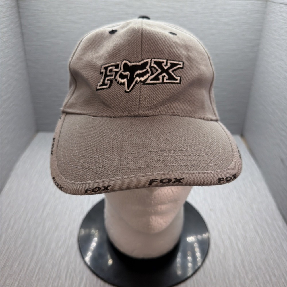 Fox Racing Hat Mens Adjustable Baseball Cap Gray Embroidered‎ Logo OSFA Moto